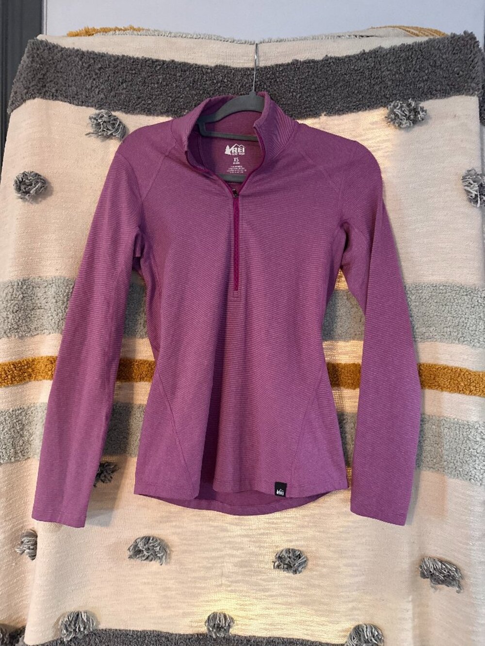 REI Co-op Women's Heathered Purple 1/4 Zip Pullover Active Top - Size XS